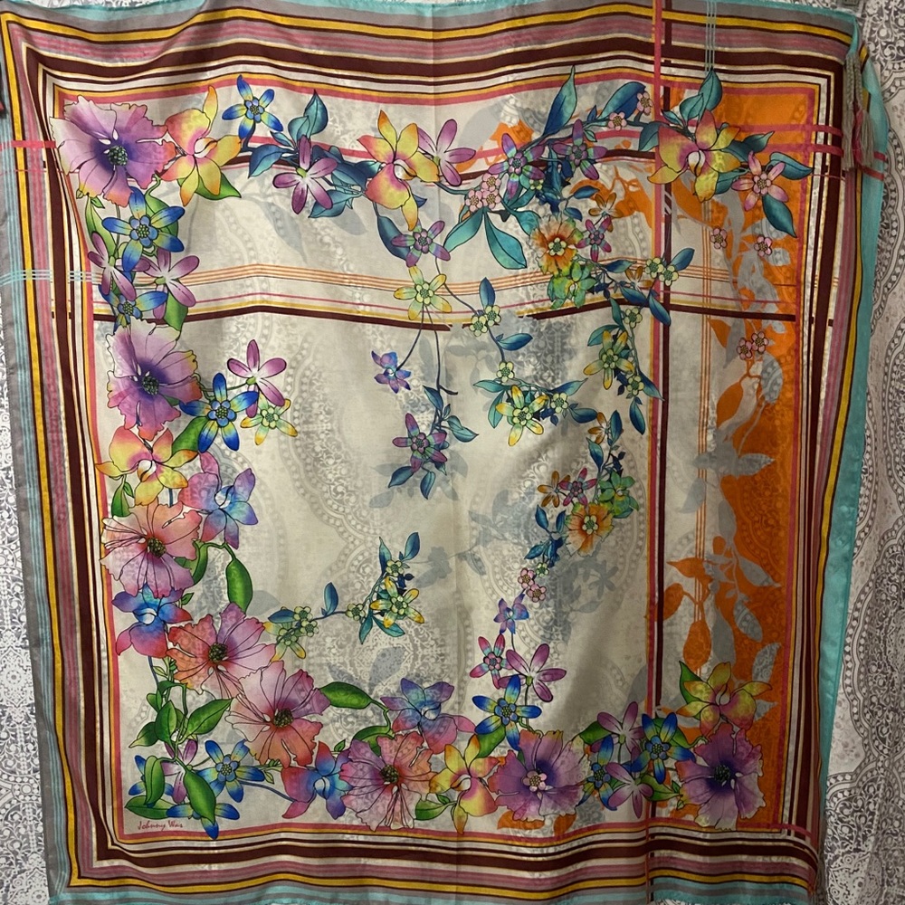 Johnny Was Aloma Full Silk Scarf 42x42 1/31/21 end